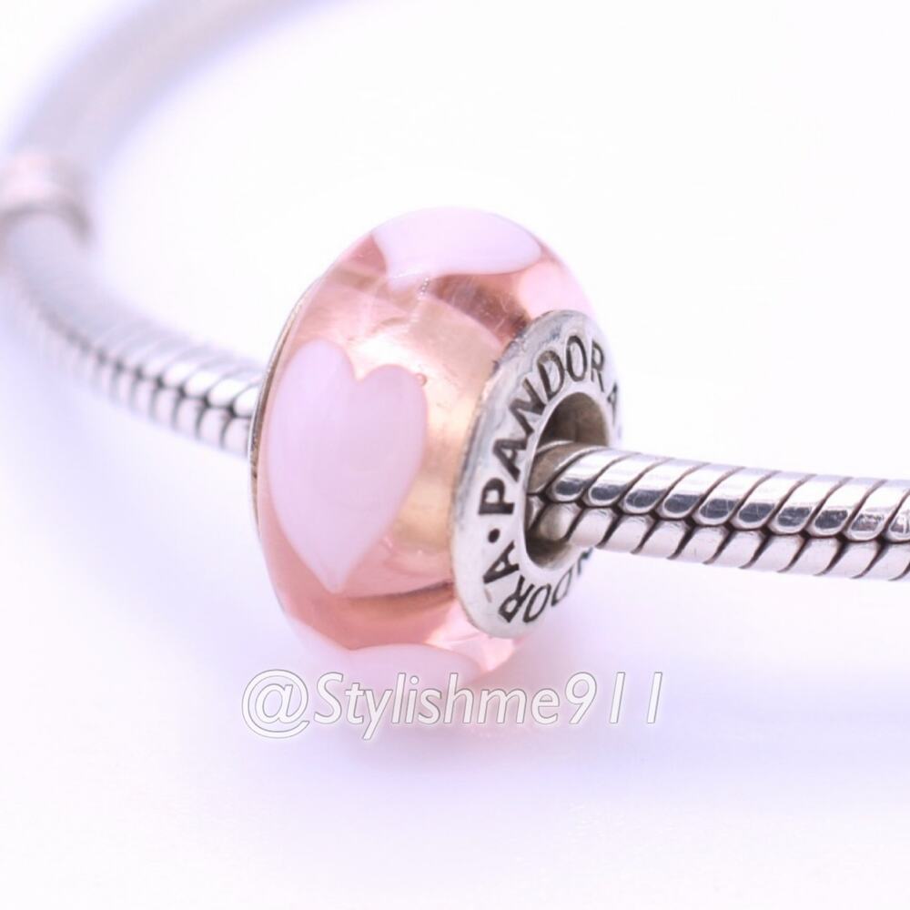 Authentic PANDORA Rose with Pink Hearts Charm -  790660